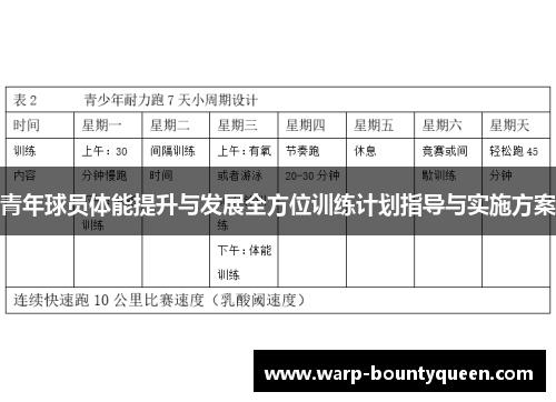 青年球员体能提升与发展全方位训练计划指导与实施方案